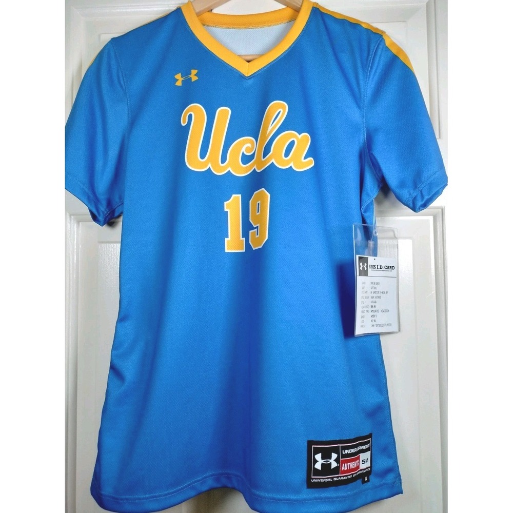 NWT Under Armour UCLA Bruins #19 Softball Jersey Women's Small Blue Gold